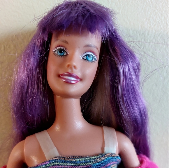 "JAM'N GLAM" Barbie Doll w/purple/blonde hair & everflex waist 2001 mattel - Picture 1 of 4